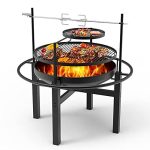 Outdoor Wood Burning Steel BBQ Backyard with Cooking Grill