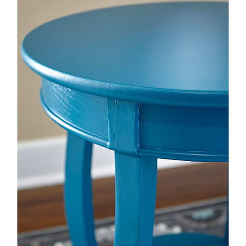 Powell Black Round Table with Shelf