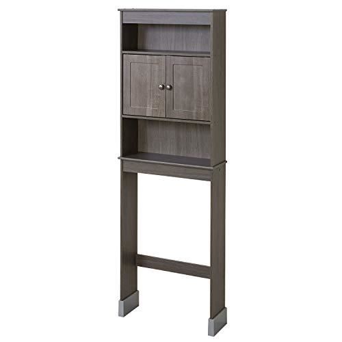 Toilet Bathroom Spacesaver, Bath Storage Shelves with Leg Extensions, Driftwood