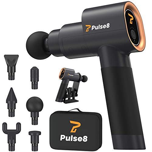 Deep Tissue Massage Gun w/  5 Speeds + 6 Attachments for Athlete Recovery