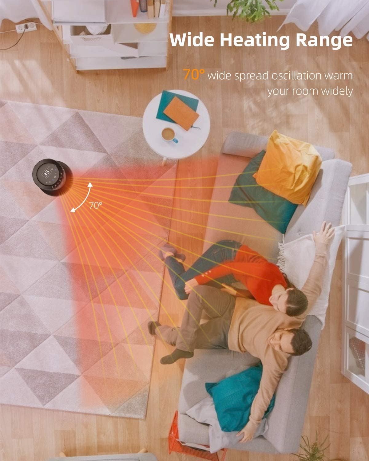 Space Heater with Remote Control – Oscillating/Black