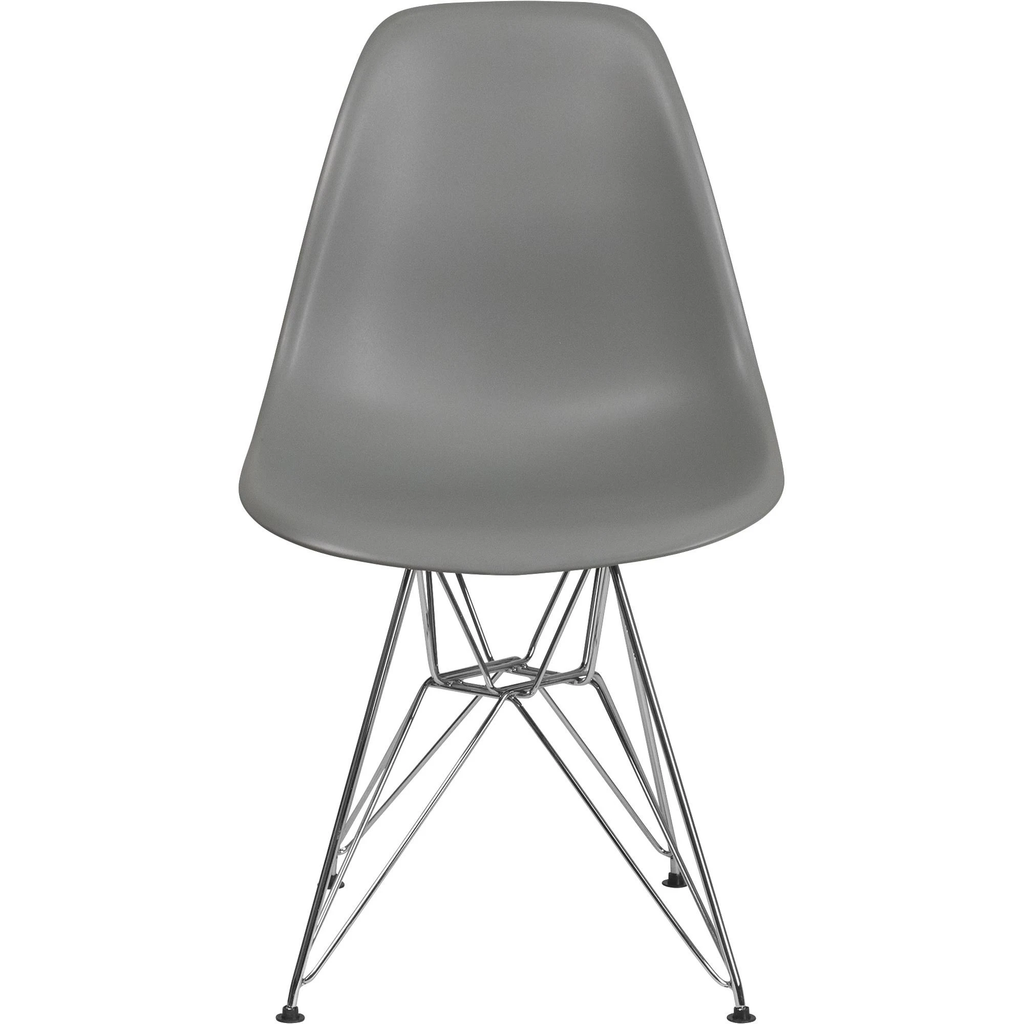 Flash Furniture Elon Series Gray Plastic Chair with Chrome Base
