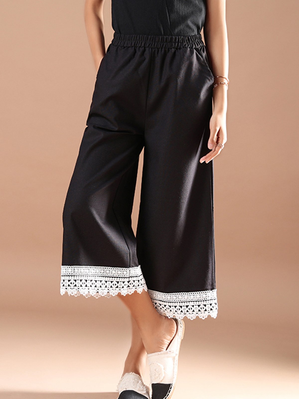 Plus Size Women Plain Casual Pants