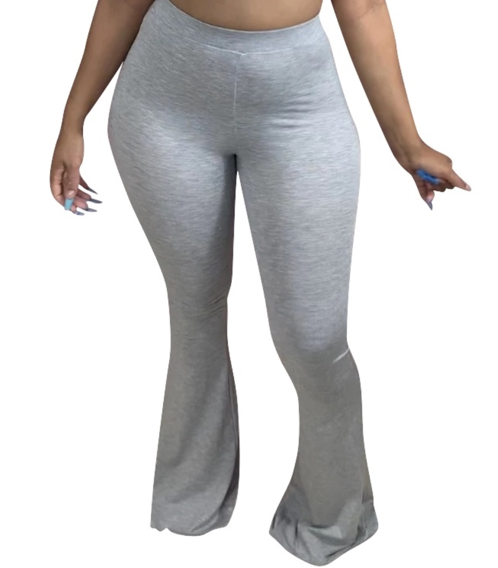 Solid Color African High Waist Flare Trousers