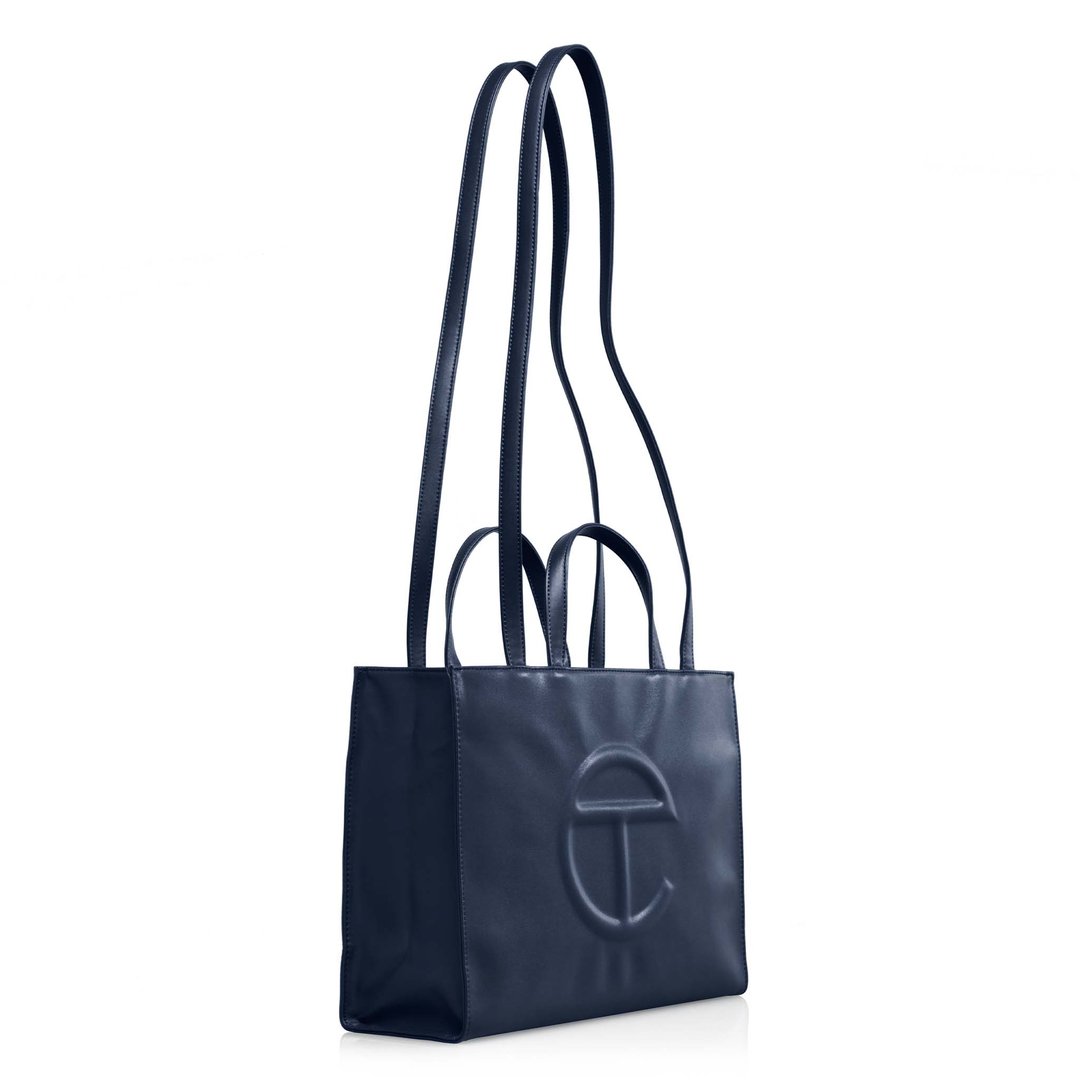 Medium Navy Shopping Bag