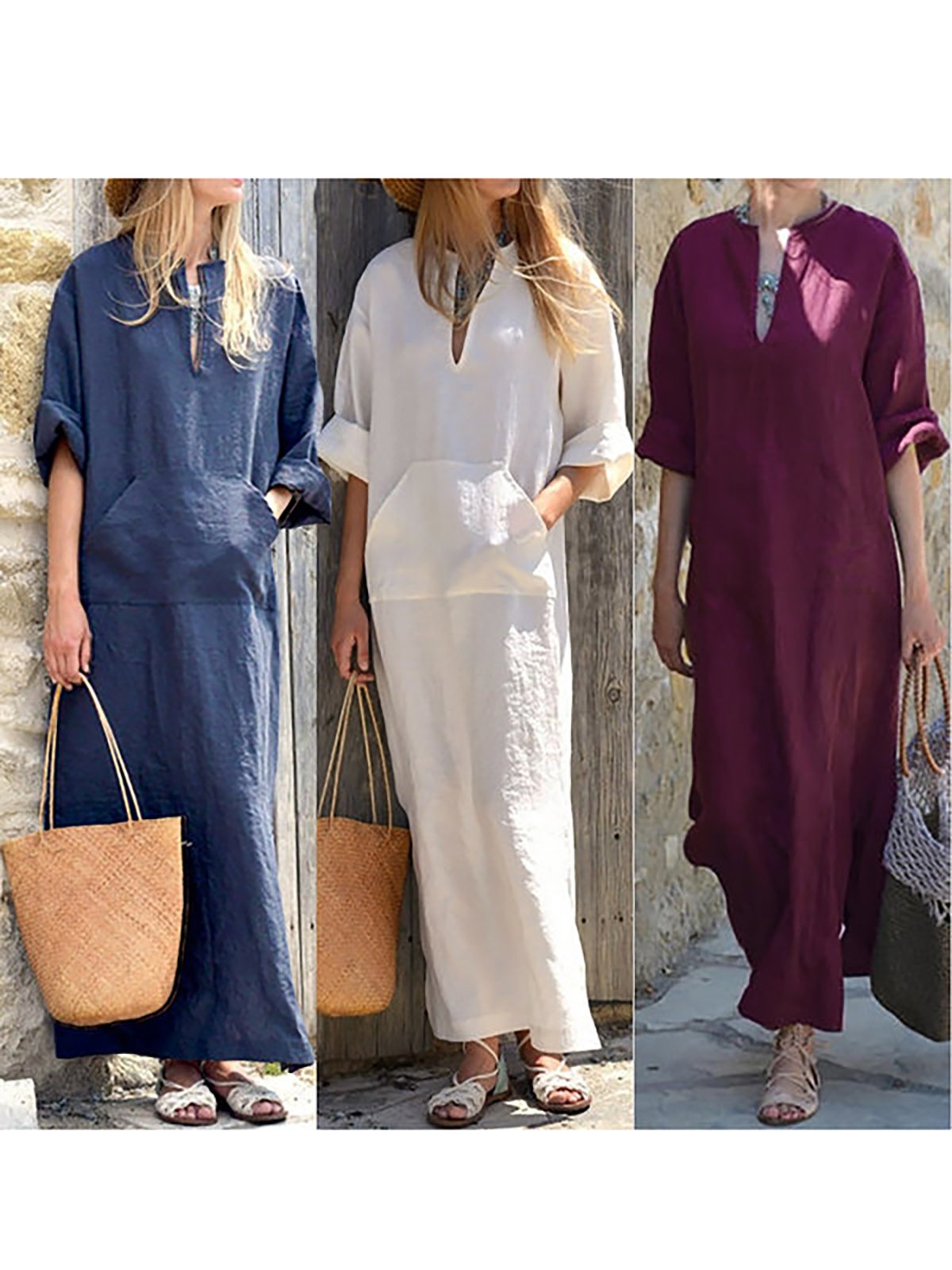 Statement Solid Casual Dress