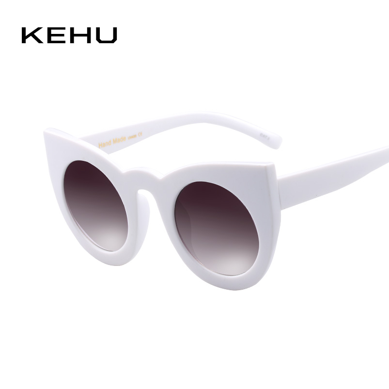 KEHU Newest Fashion Women Round Cat Eye Sunglasses High Quality Frame Glasses H1636