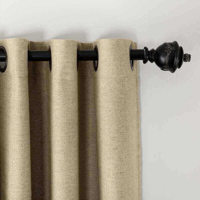 CUSTOM Olive Beige Sand Luxury Textured Faux Linen Curtain