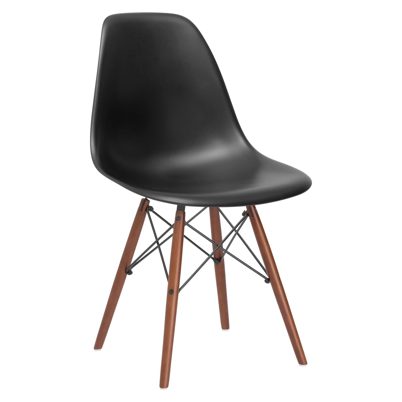 Edgemod Vortex Side Chair Walnut Legs - Set of 2, Black
