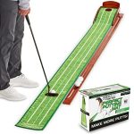 Indoor Golf Putting Mat w/ 1 Hole Training for Mini Games & Practicing at Home or Office