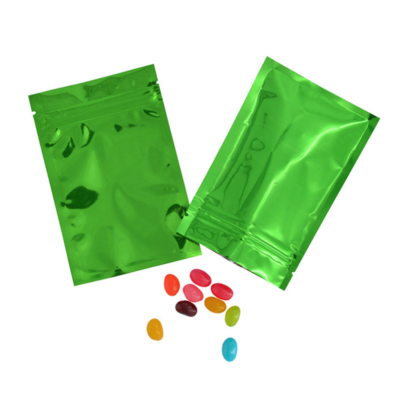 7.5x6.5cm In Stock Smell Proof Plastic Zipper Packaging Ziplock 3 Three Side Seal Aluminum Foil Flat Pouch Bag