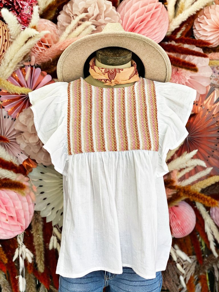 Short Sleeve Crew Neck Stripes Cotton-Blend Shirts & Tops