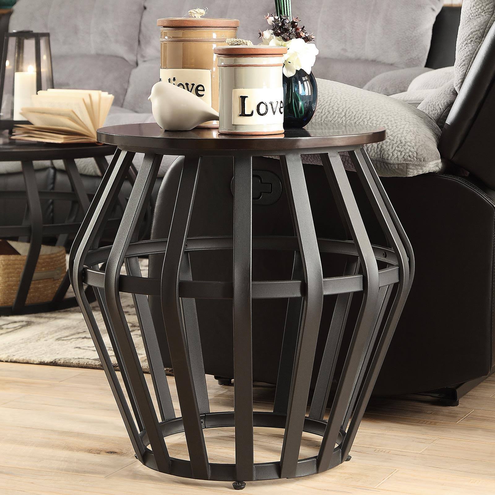 Chelsea Lane Round End Table, Black