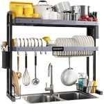 Over The Sink Dish Drying Rack, Boosiny 2 Tier