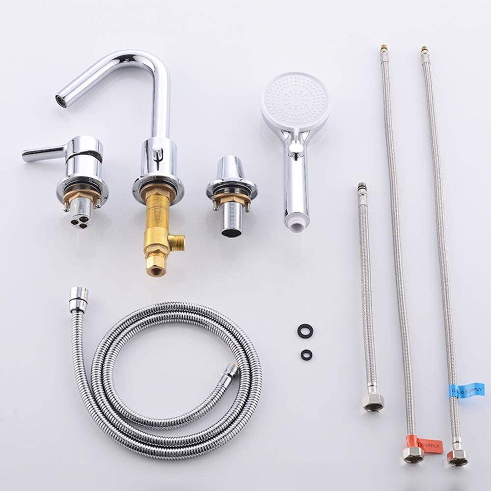 Bathtub Filler Faucet, 3-Hole Deck-Mount Bathtub Faucet Mixer Faucet