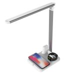 4 In 1 LED Desk Lamp Fast Wireless Charger Adjustable Angle Charging Table Bedside Night Light JA55