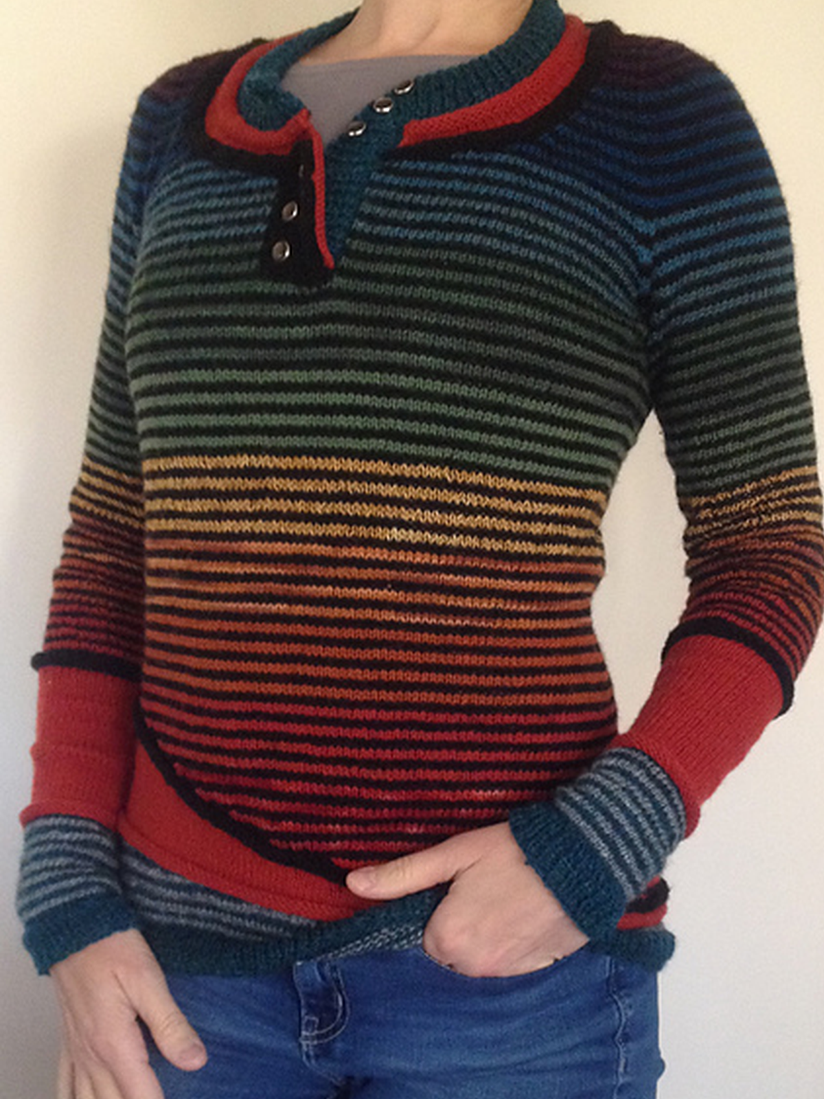 Color-Block Striped Long Sleeve Women