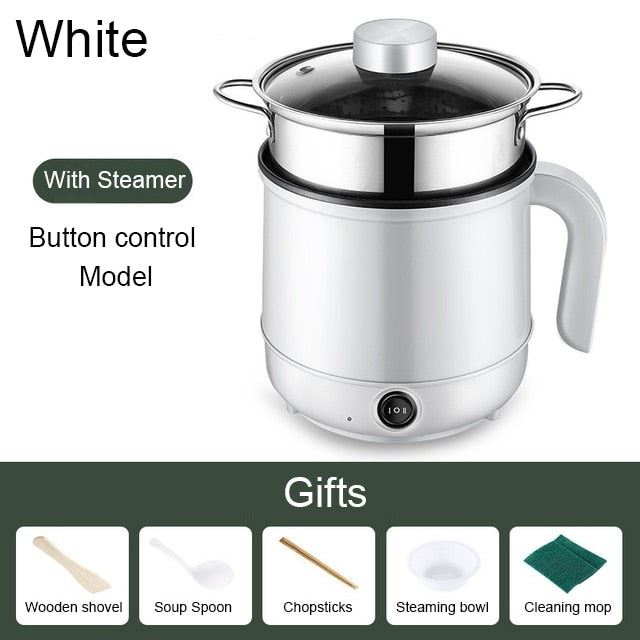 Household MultiCooker Electric Skillet Stainless Steel Rice Cooker Hotpot Noodles Soup Pot Eggs Food Steamer