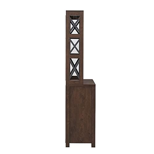 Elegant Mahogany Bar Cabinet | Kitchen Cabinet with Microwave Stand