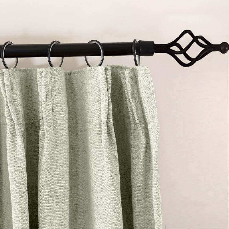 CUSTOM Olive Grey Green Luxury Textured Faux Linen Curtain