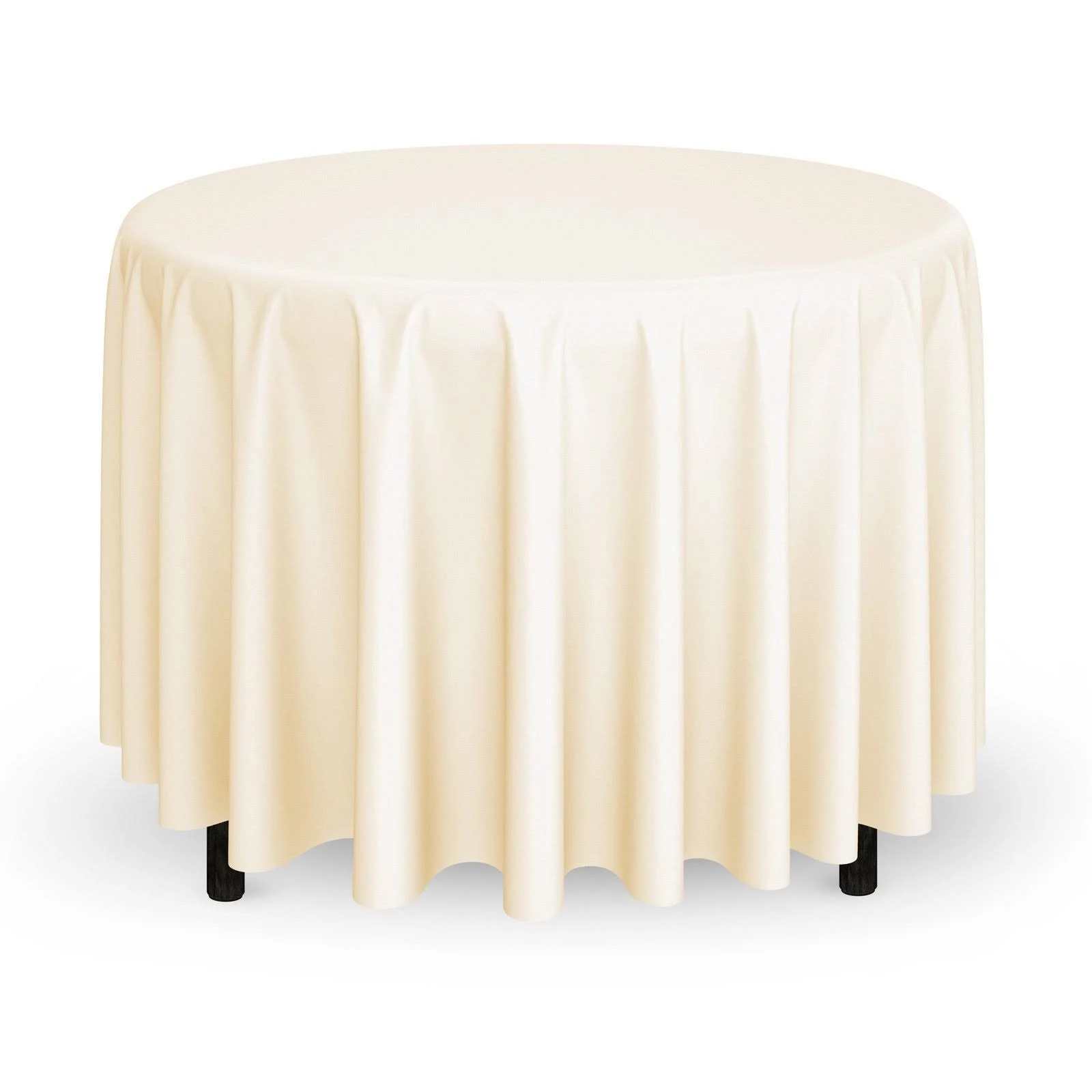 120x22 Round Polyester Fabric Tablecloths by Mill Thread - Ivory 10