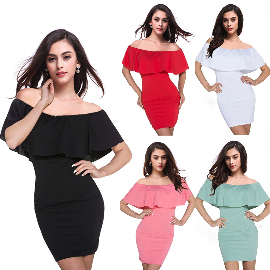 Turndown Shoulder Mini Club Dress