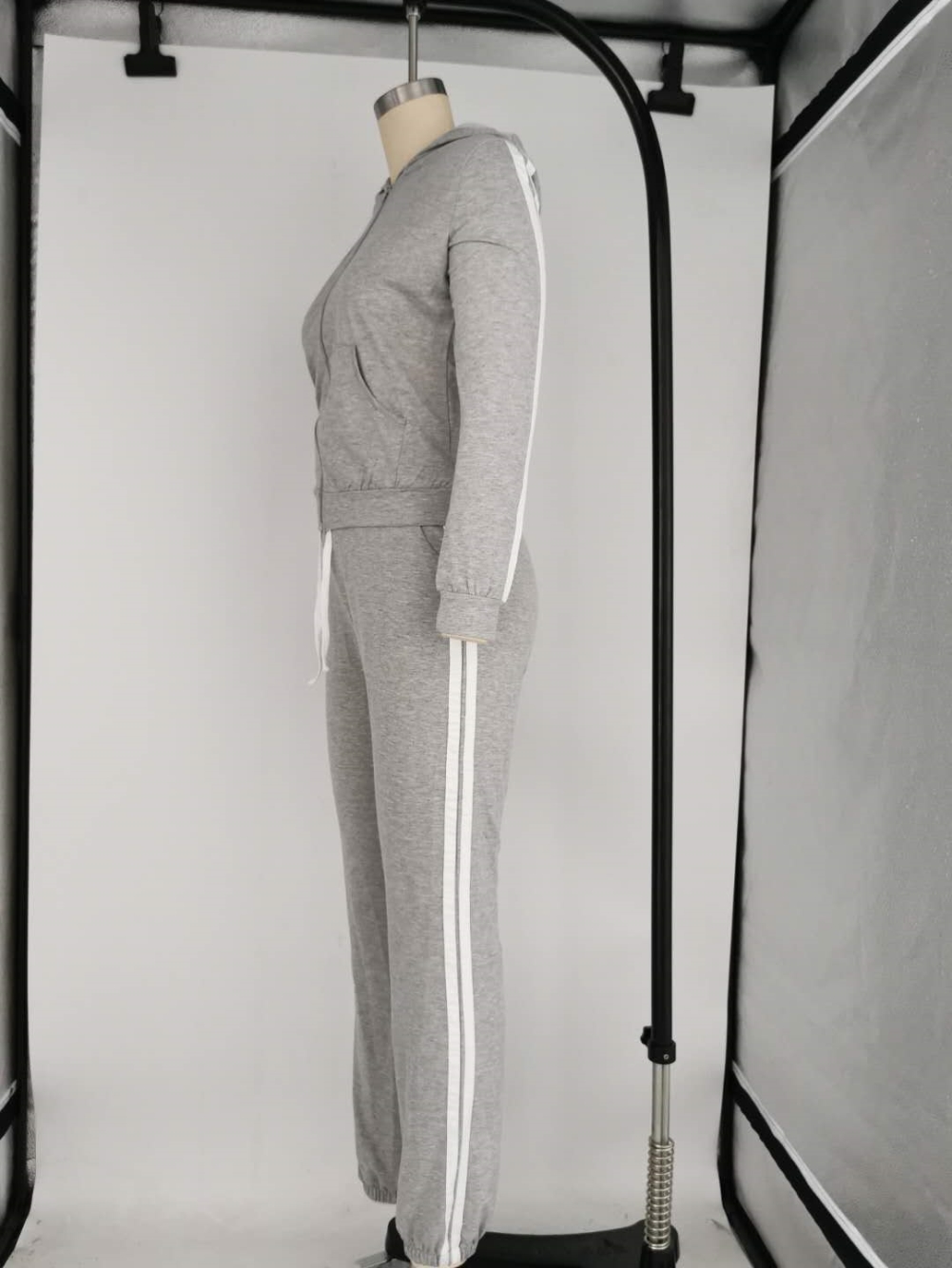 Fall Blank Pockets Hoodie Tracksuit