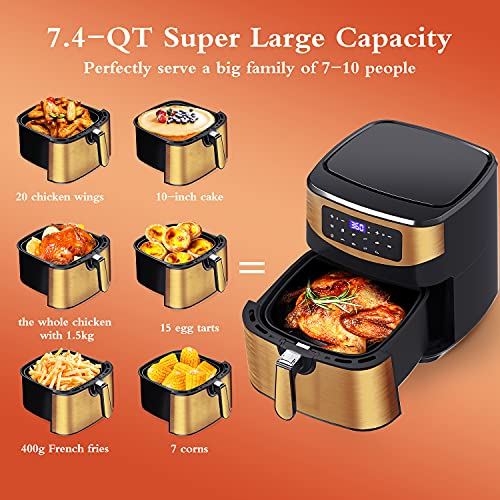 Electric Air Fryers, Digital Touch Screen, Upgraded Smart Cooking Programs