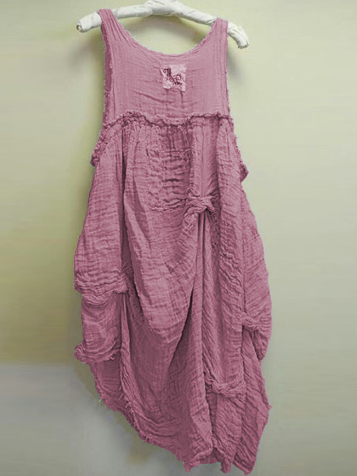 Linen Casual Crew Neck Dresses