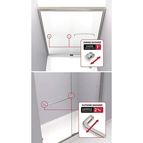 Classic Semi-Frameless Traditional Sliding Bathtub 60��� x58-1/8, Bronze Track