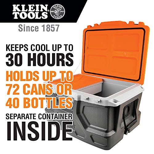 Klein Tools 55650 Lunch Box / Cooler, 48 Qt Insulated Cooler, Holds 72 Cans