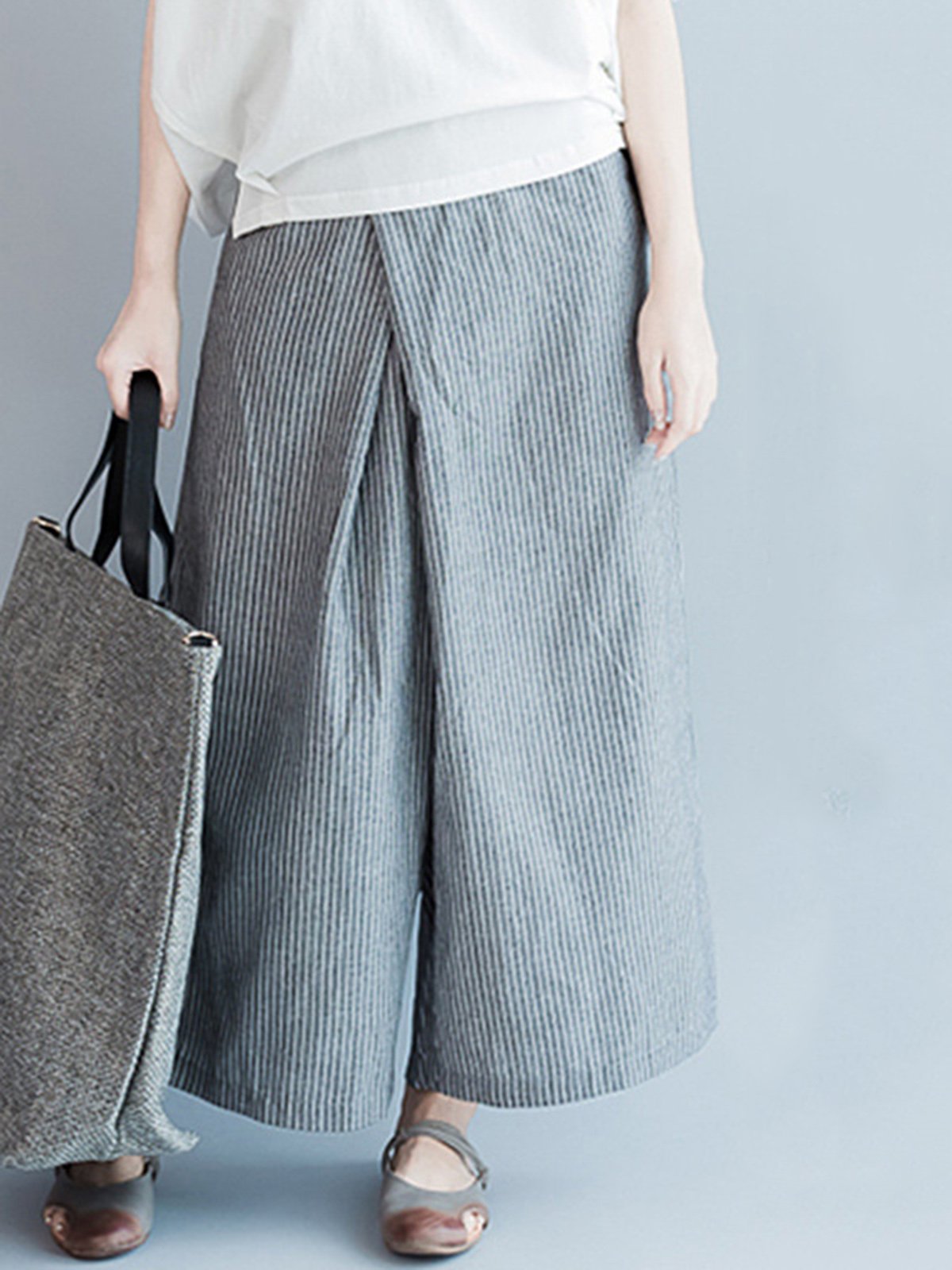 Striped Casual Pockets Pants