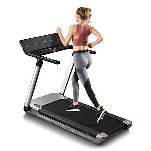 RHYTHM FUN Treadmill Folding Treadmill Desk Treadmill 4.0HP Electric Motorized Treadmill Super Shock-Absorbing Slim Quiet Treadmill, For Home Gym- Fitness Equipment for Men and Women