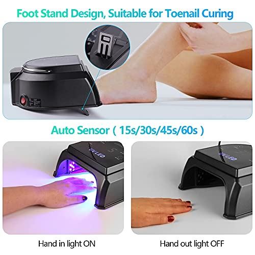 LED Gel Nail Curing Dryer, Wireless Nail Polish Machine Light with 45
