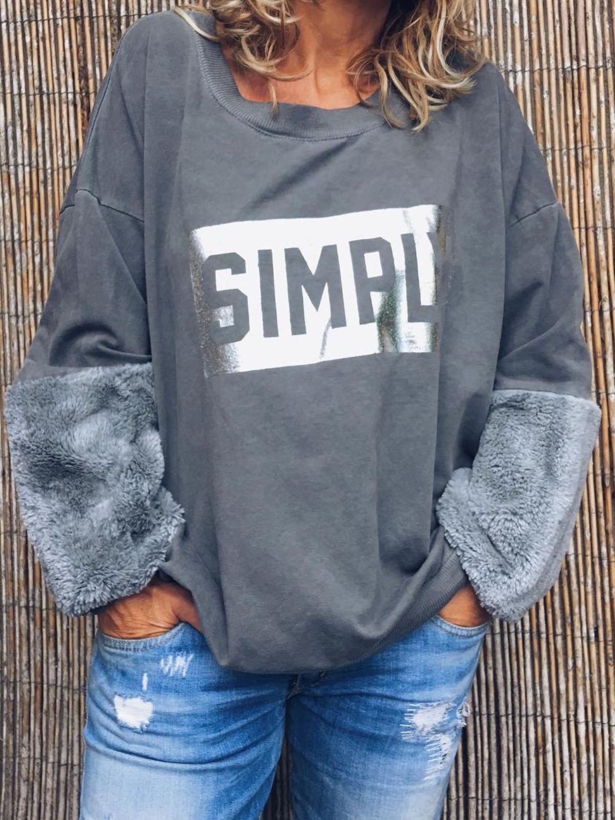 Plus Size Casual Crew Neck Long Sleeve Tops