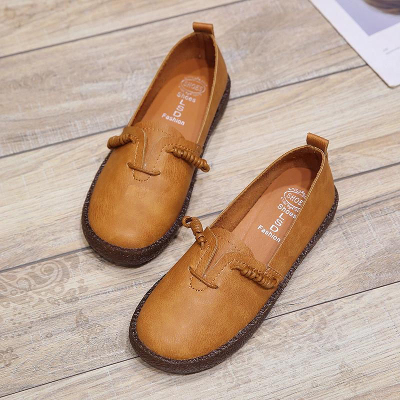Brown Daily Spring/Fall Flat Heel PU Loafers