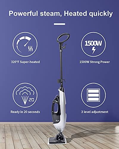 8-in-1 Multi-Purpose Steam Mop Cleaners with Detachable Handheld Unit