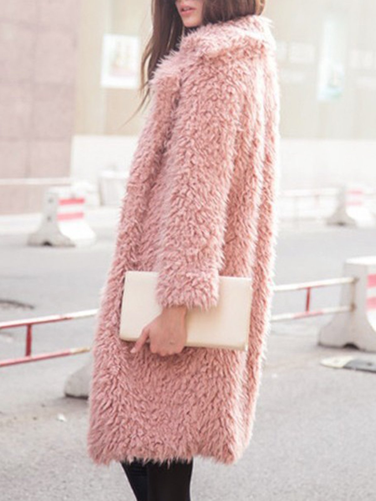 H-line Plain Long Sleeve Casual Coat