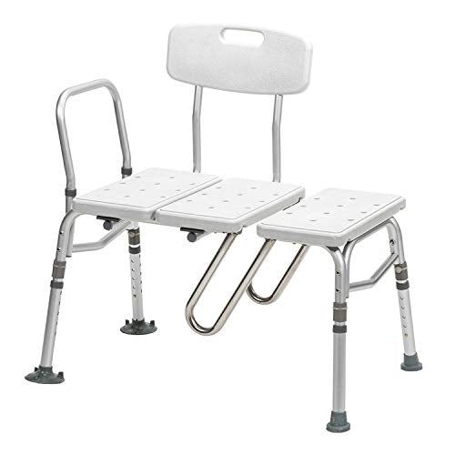 Reversible Hospice Nursing Home Shower Bathtub Transfer Bench with Curtain