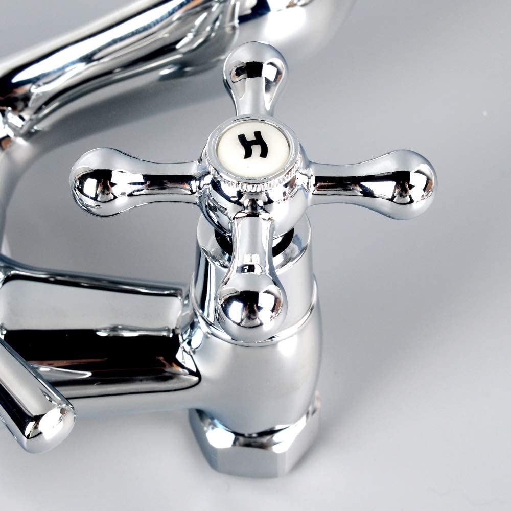 CO-Z Bathtub Clawfoot Combo Faucet, 2 Handle Wall-Mounted