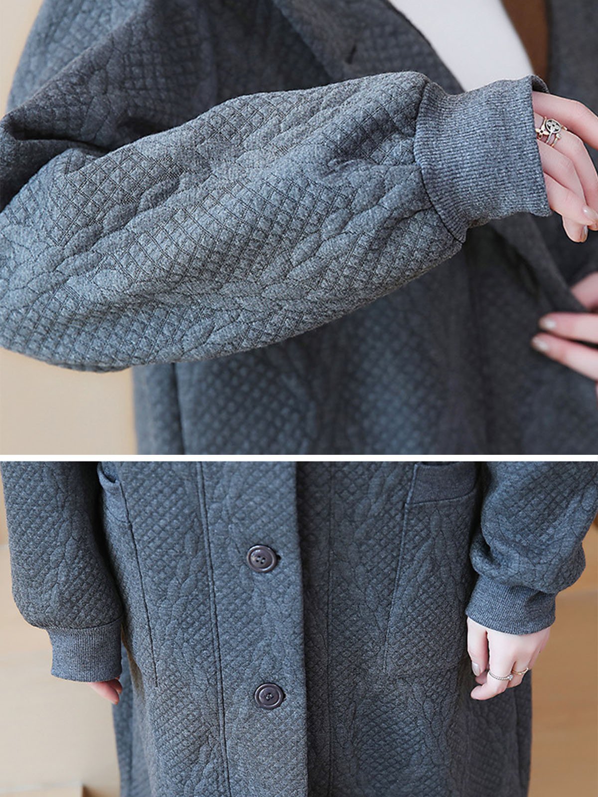 Thickened Plus Size  Appliqued Coats