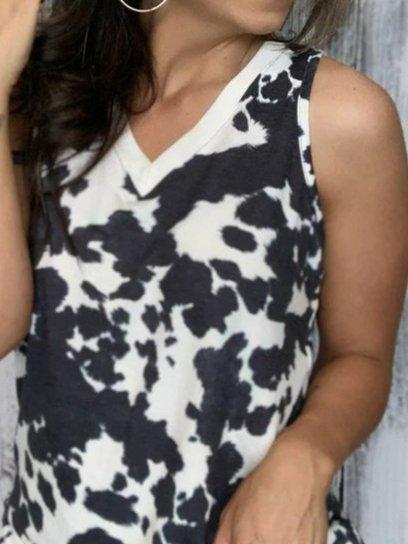 Shift Sleeveless Abstract Vintage Shirts & Tops