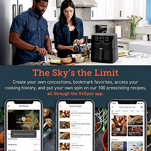 Smart Wi-Fi Air Fryer(100 Recipes), 13 Cooking Functions