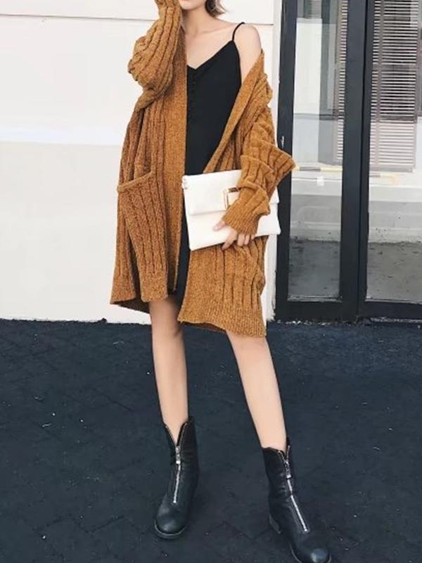 Chenille Medium Long Cardigan