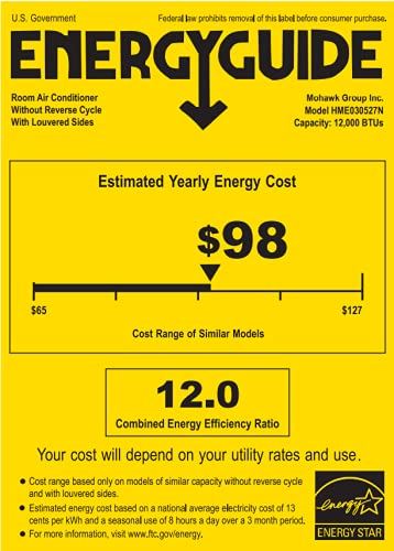 12,000 BTU Window Air Conditioner with Smart Control, Remote Control & 24 hr Timer