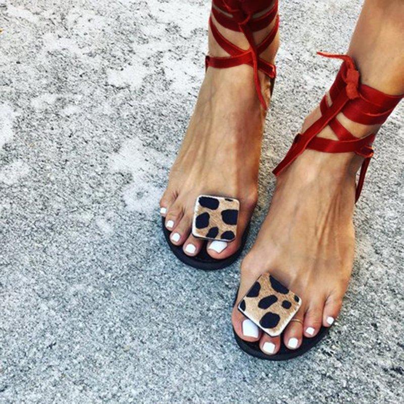Women Lace Up Boho Sandals