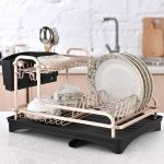 Dish Rack Kitchen Organizer Storage Drainer Drying Plate Shelf Sink Supplies Knife