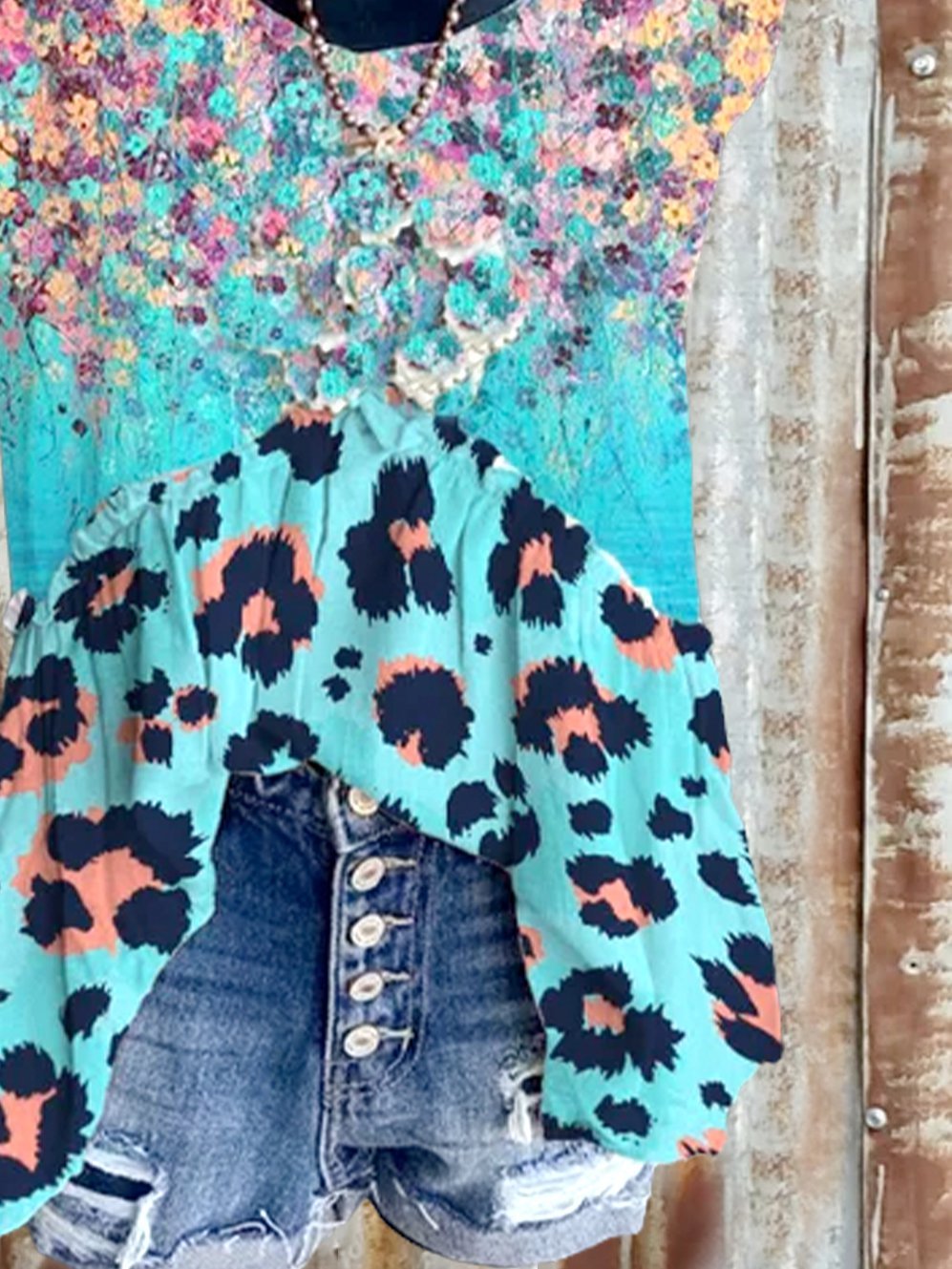 Cold Shoulder Casual Cotton-Blend Shirts & Tops