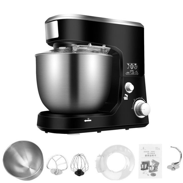1000W High Power Stand Mixer Stainless Steel Bowl 6-speed Kitchen Food Blender