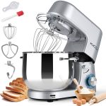 Kuccu Stand Mixer, 8.5 Qt 660W, 6-Speed Tilt-Head Food Dough Mixer,8.5-QT / SILVER